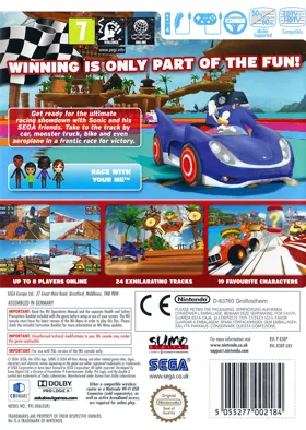 Sonic & SEGA All-Stars Racing box cover back